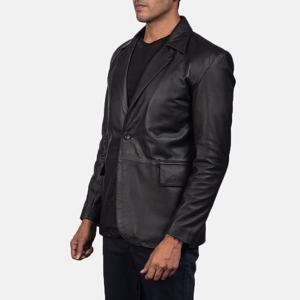 PRINDA Black Leather Blazer