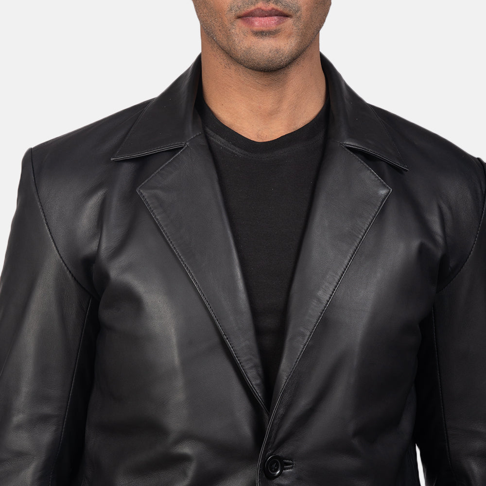 PRINDA Black Leather Blazer