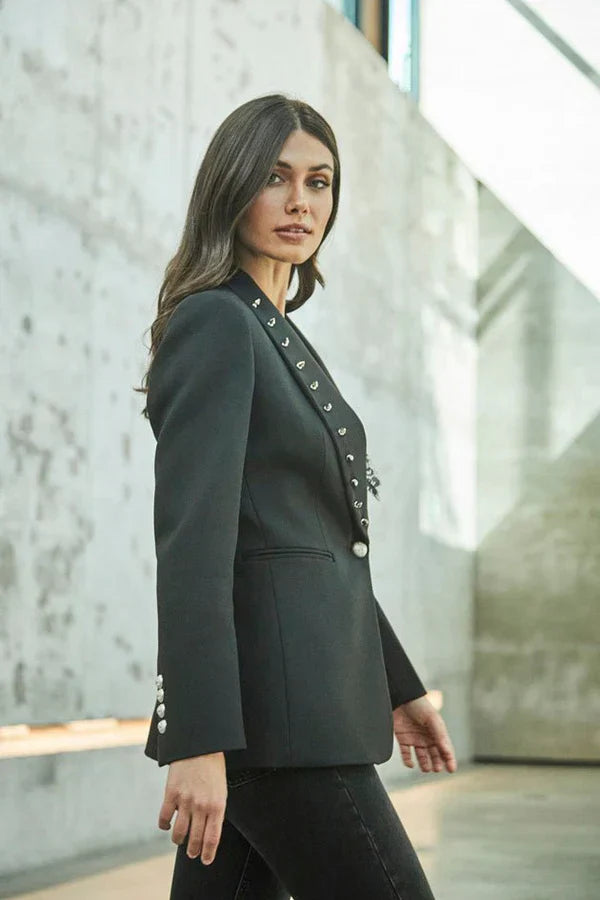 PRINDA Black Women Blazer with Studs