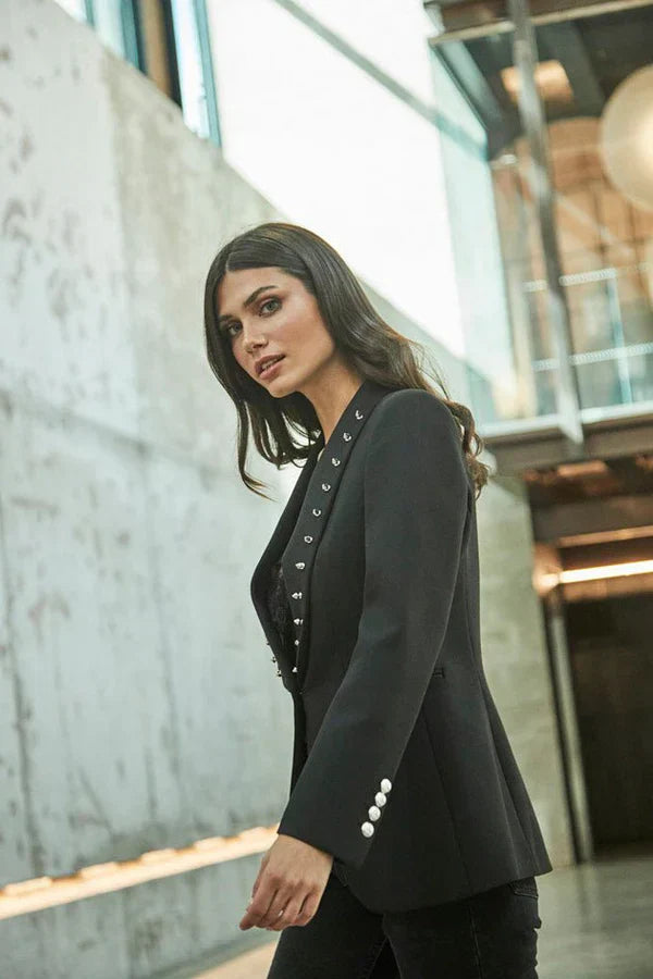 PRINDA Black Women Blazer with Studs