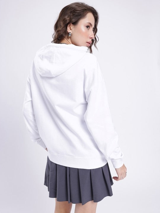 Printed Cotton Terry Hooded White Zipper – Boxy Fit Hoodie for Men & Women in Pakistan | PRINDA