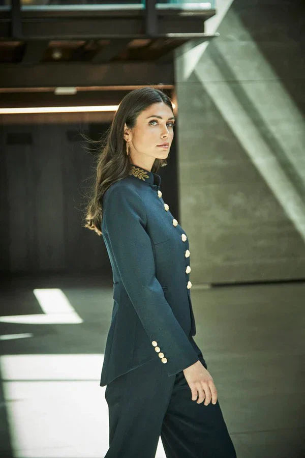 PRINDA Slim Fit Navy Blue Blazer