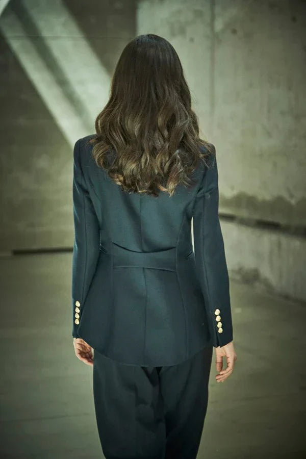 PRINDA Slim Fit Navy Blue Blazer