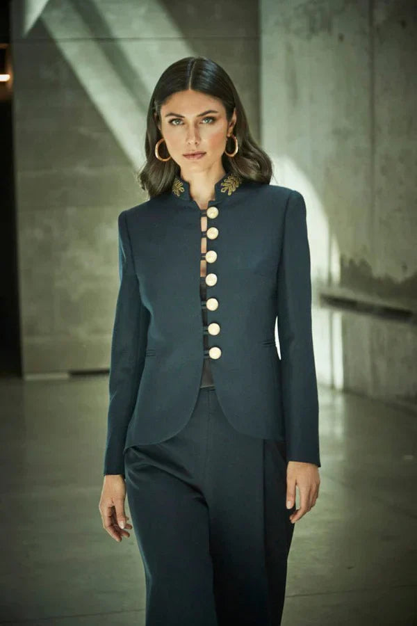 PRINDA Slim Fit Navy Blue Blazer