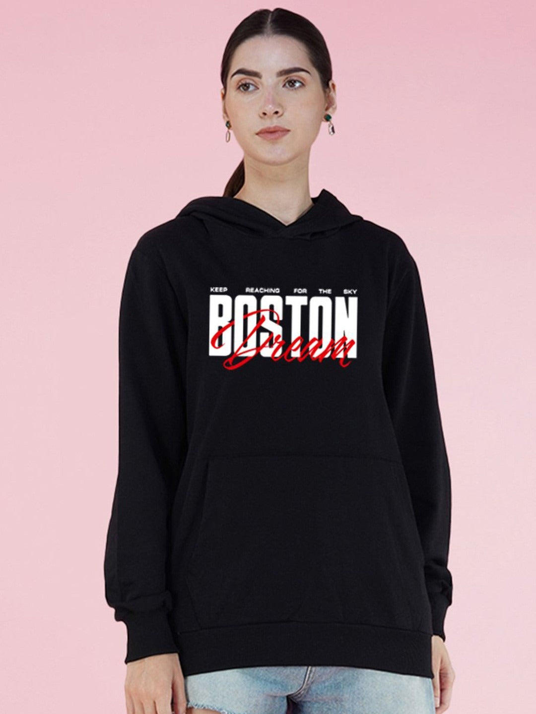 Graphic Printed Hooded Oversized Navy Blue Hoodie for Women – Trendy Streetwear in Pakistan | PRINDA