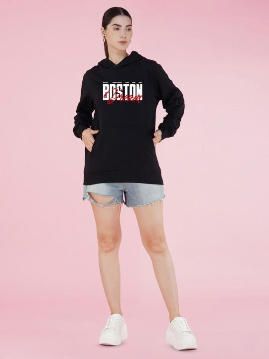 Graphic Printed Hooded Oversized Navy Blue Hoodie for Women – Trendy Streetwear in Pakistan | PRINDA