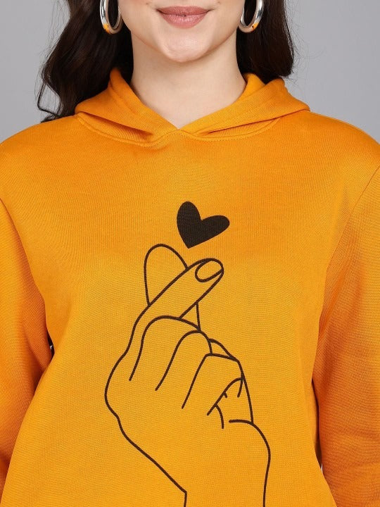 Women Hooded Long Sleeves Yellow Hoodie – Casual Pullover Sweatshirt for Pakistan | PRINDA