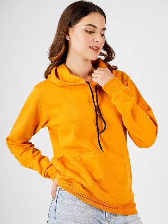 Women Hooded Cotton Yellow Hoodie – Casual Pullover for Pakistan | PRINDA