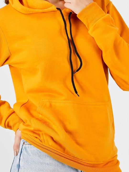 Women Hooded Cotton Yellow Hoodie – Casual Pullover for Pakistan | PRINDA