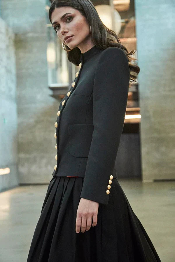 PRINDA Women Black Blazer with Pockets