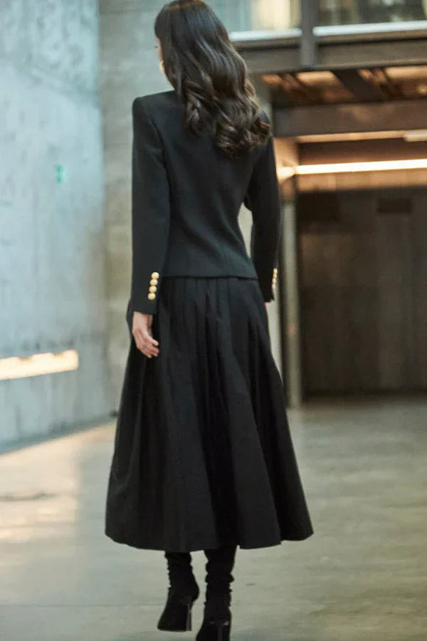 PRINDA Women Black Blazer with Pockets