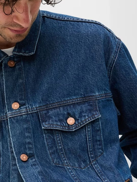Men Solid Denim Jacket – Stylish, Breathable Outerwear for Pakistan | PARINDA