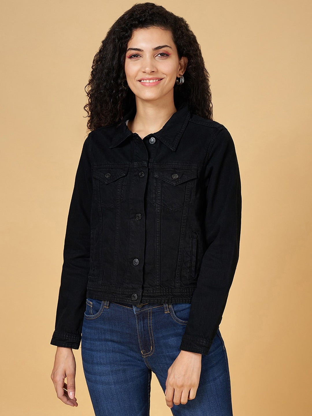 Spread Collar Pure Cotton Denim Jacket – Breathable Pure Cotton Trucker for Pakistan | PARINDA