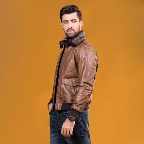 PRINDA Aviator Genuine Men's Leather Jacket