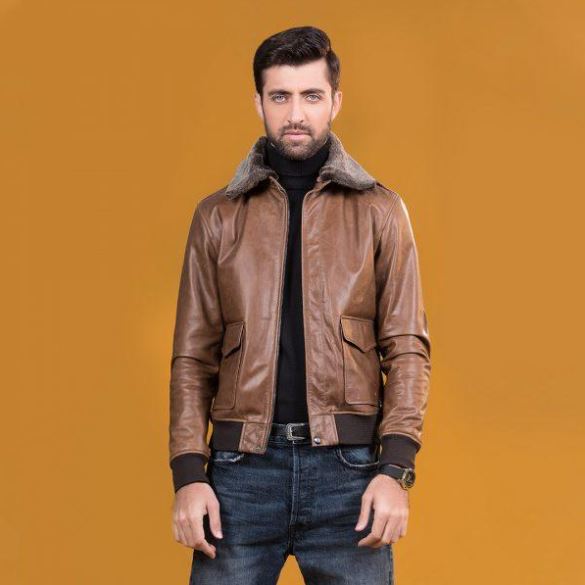PRINDA Aviator Genuine Men's Leather Jacket