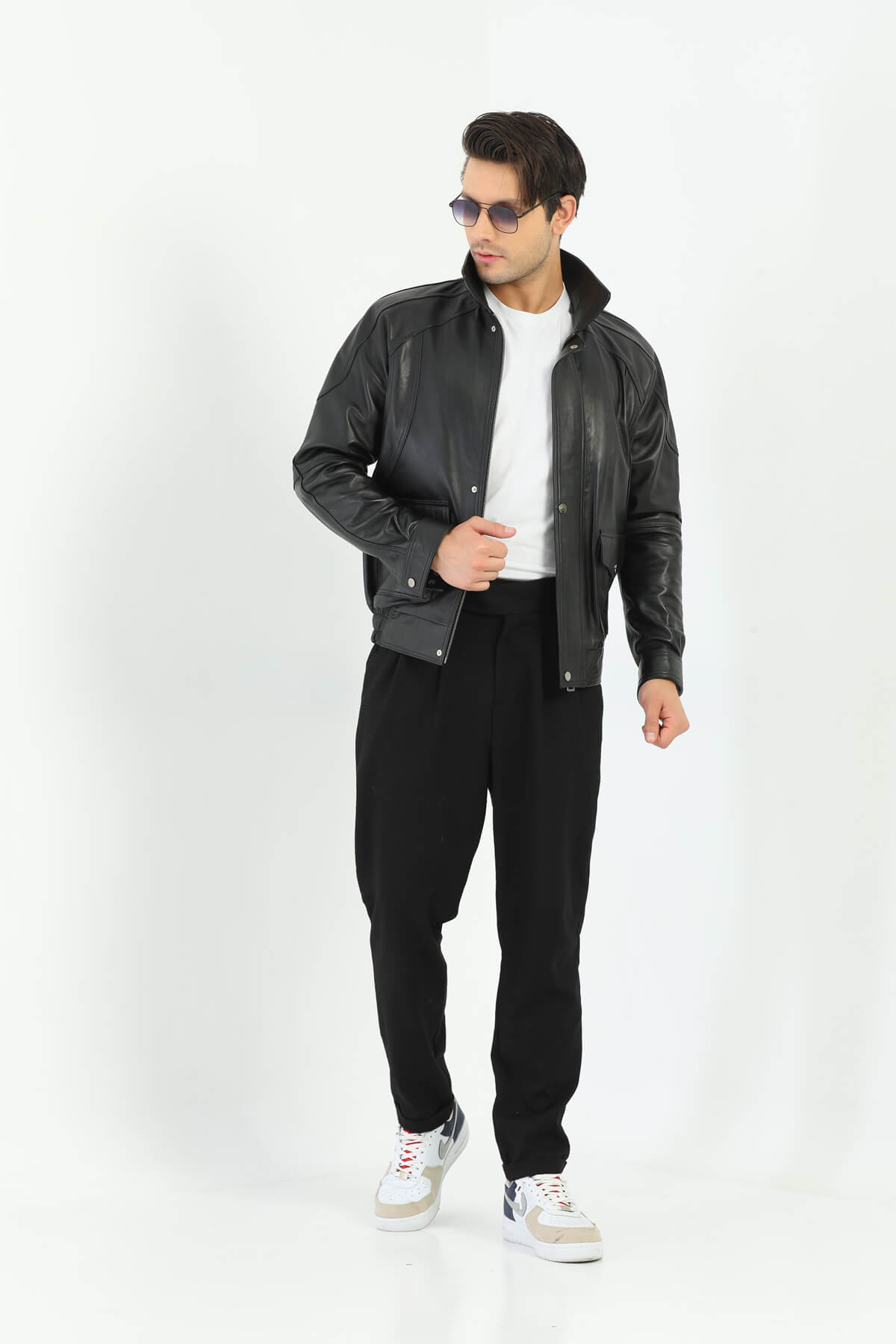 Rovigo Black Leather Jacket For Men