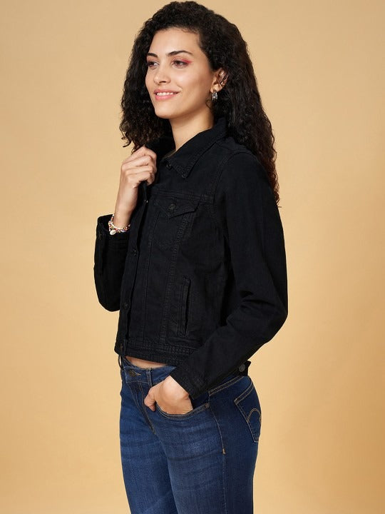 Spread Collar Pure Cotton Denim Jacket – Breathable Pure Cotton Trucker for Pakistan | PARINDA