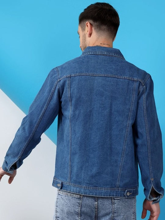 Men Spread Collar Denim Jacket – Smart, Breathable Everyday Wear in Pakistan | PARINDA