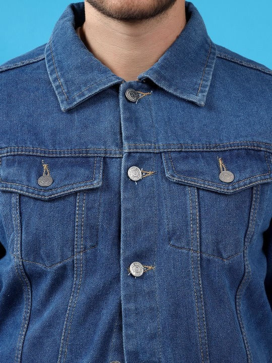Men Spread Collar Denim Jacket – Smart, Breathable Everyday Wear in Pakistan | PARINDA