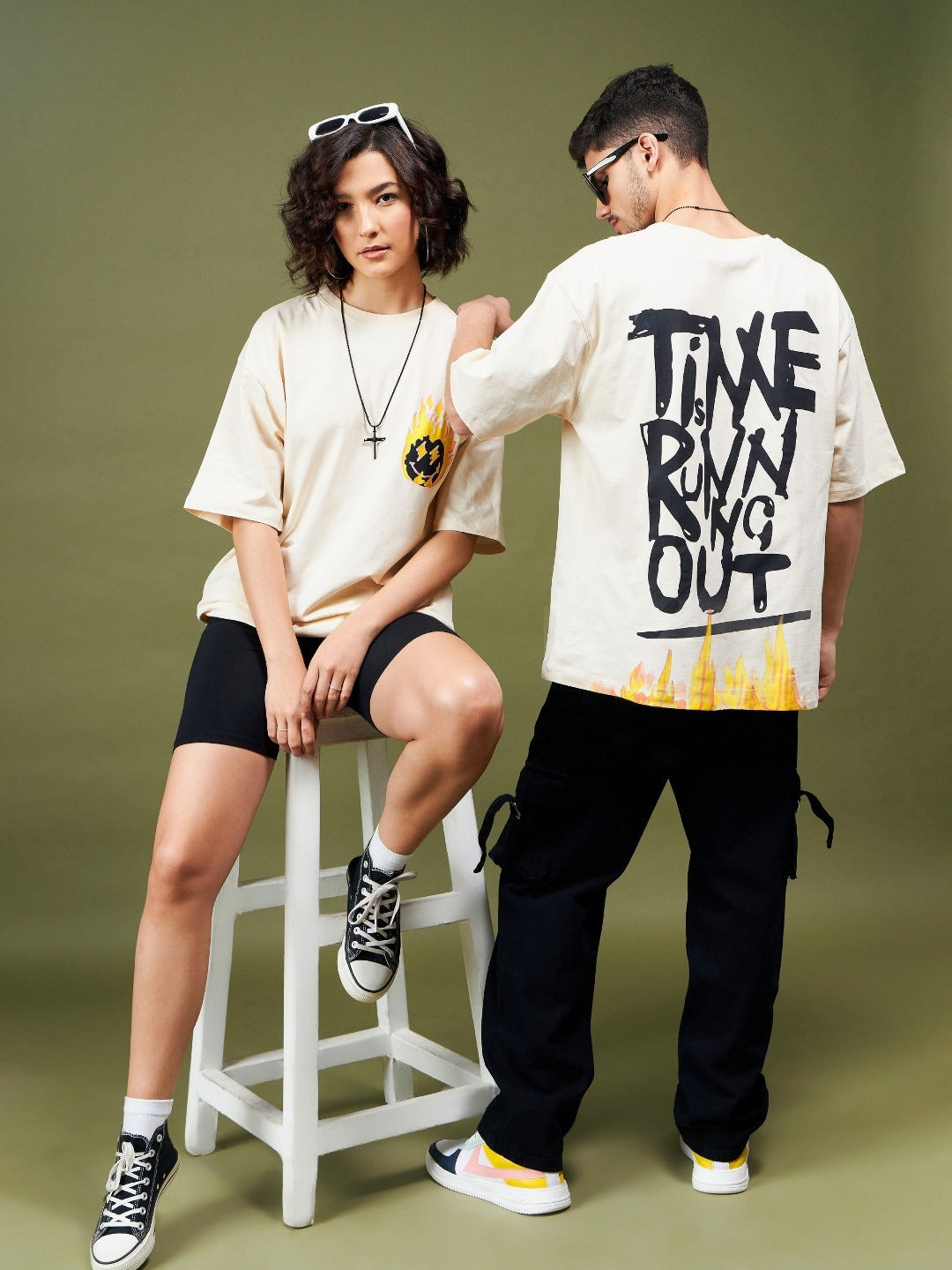 Unisex Typography Printed Pockets Boxy T-shirt – Trendy Streetwear in Pakistan | PRINDA