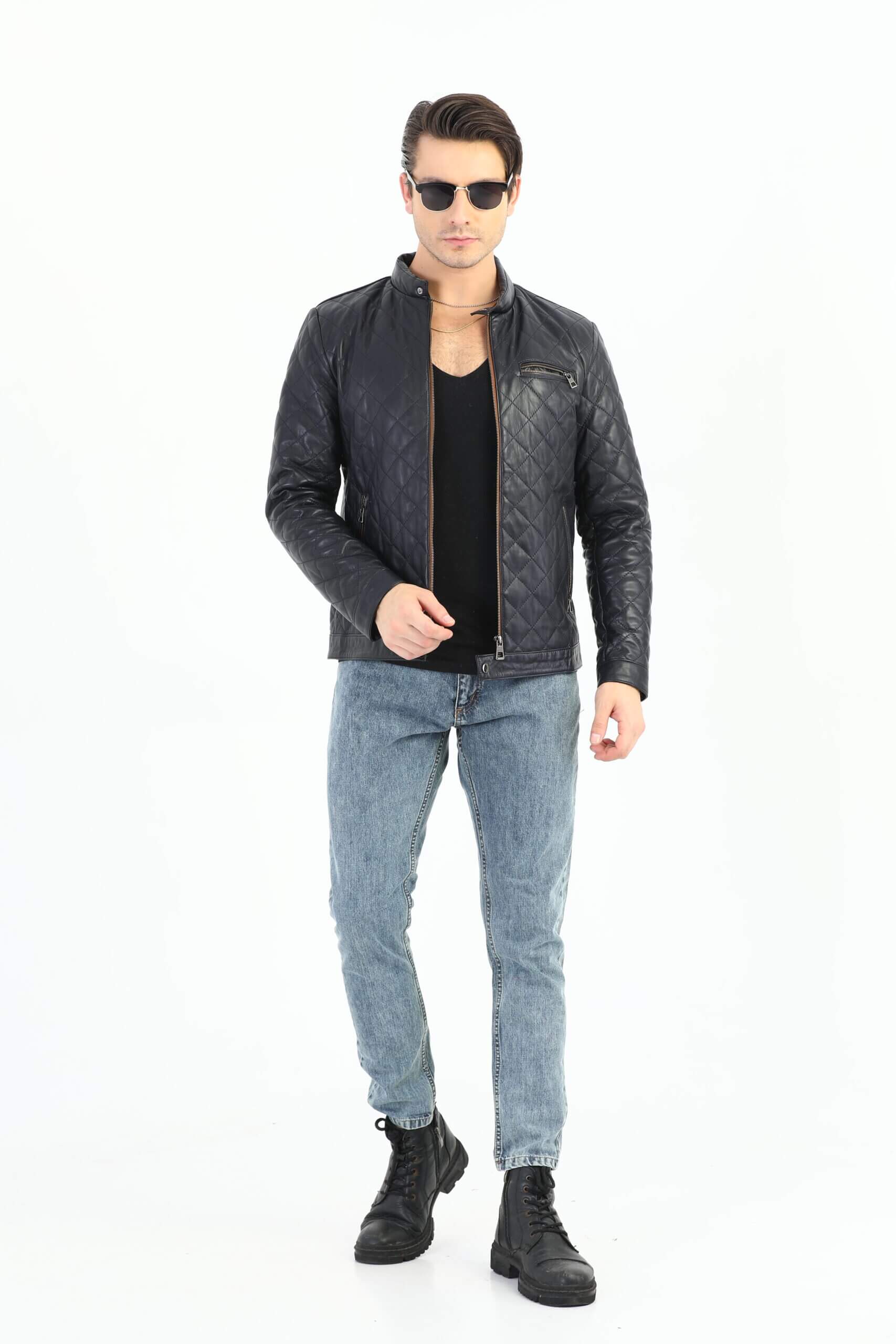 PRINDA Leonardo Genuine Biker Leather Jacket Men's