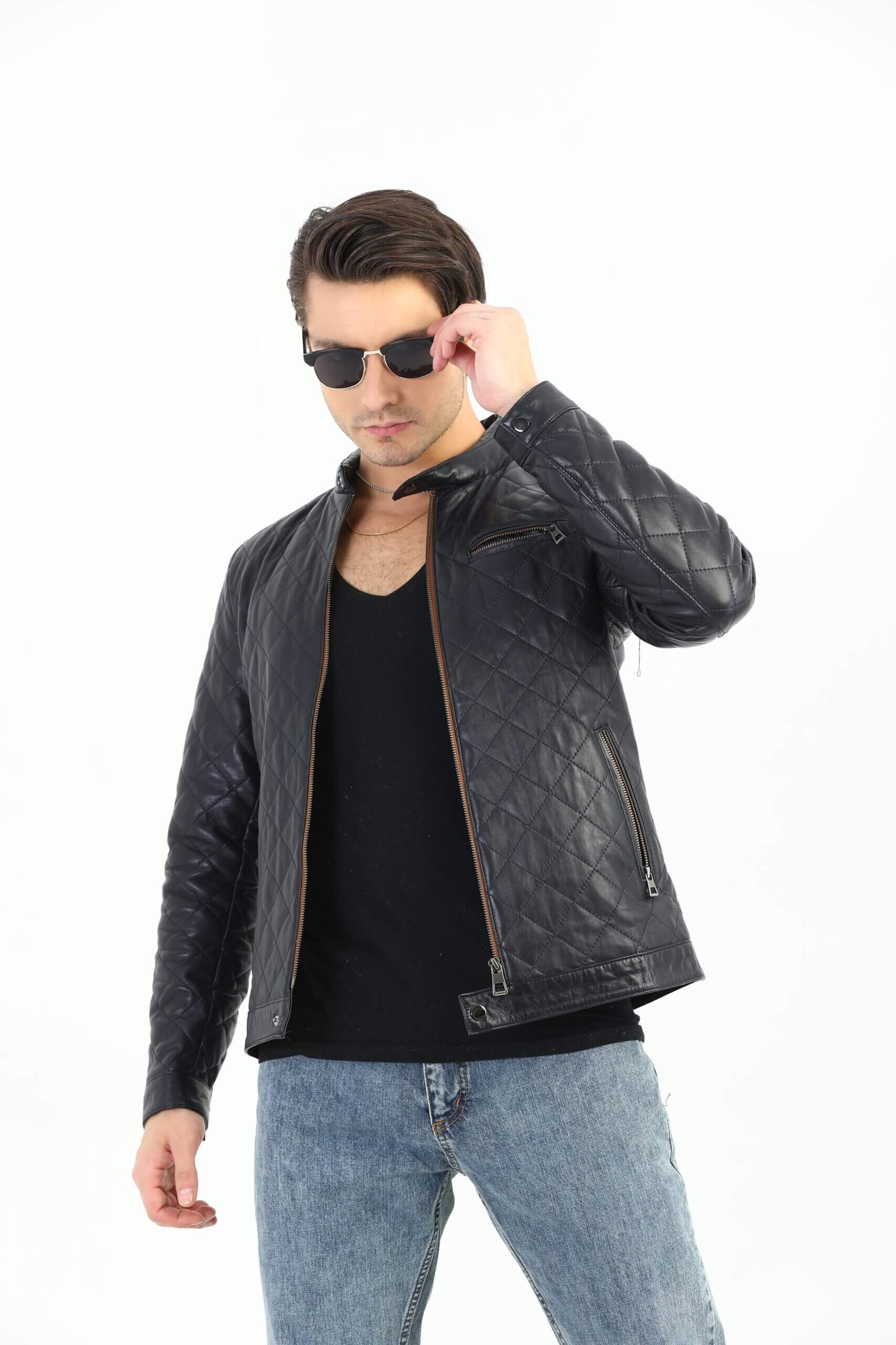 PRINDA Leonardo Genuine Biker Leather Jacket Men's