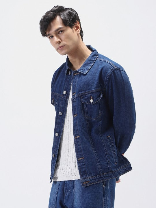 Men’s Regular Fit Sleeveless Washed Denim Jacket by PARINDA – Stylish Vest for Casual Wear in Pakistan