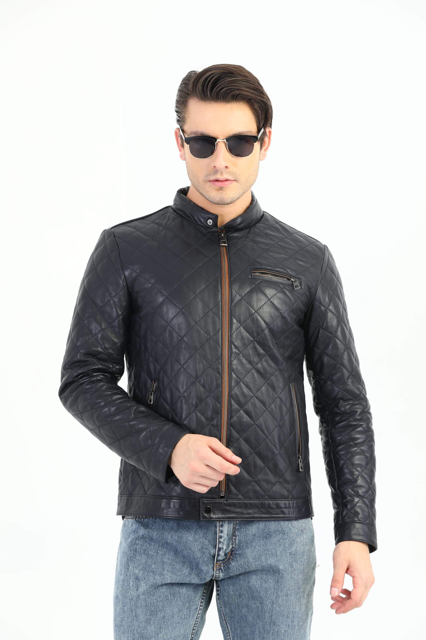 PRINDA Leonardo Genuine Biker Leather Jacket Men's