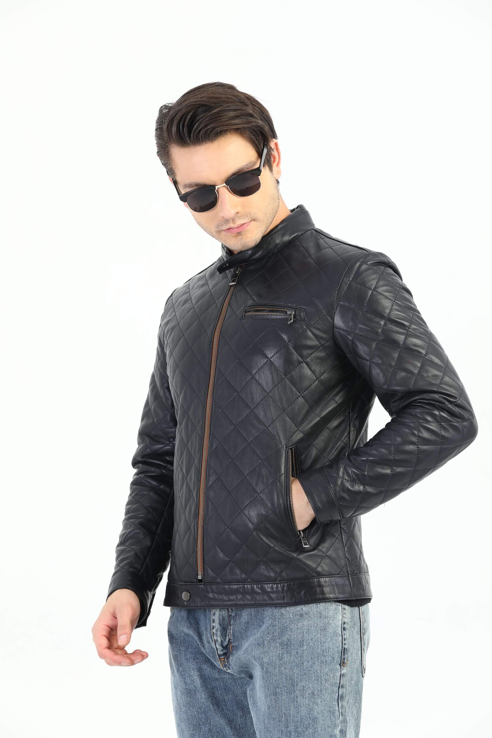 PRINDA Leonardo Genuine Biker Leather Jacket Men's