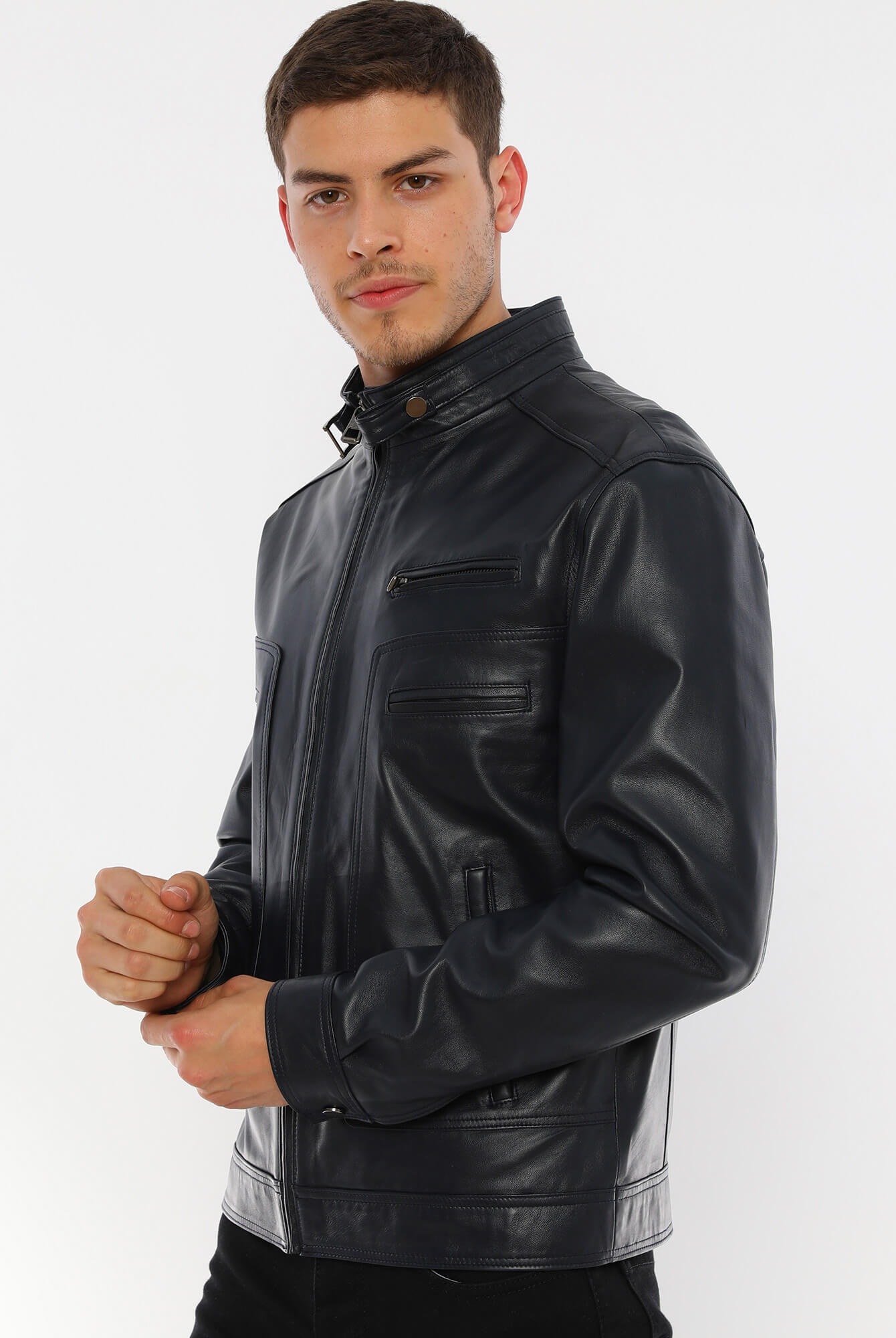 Pedro Black Leather Jacket For Men