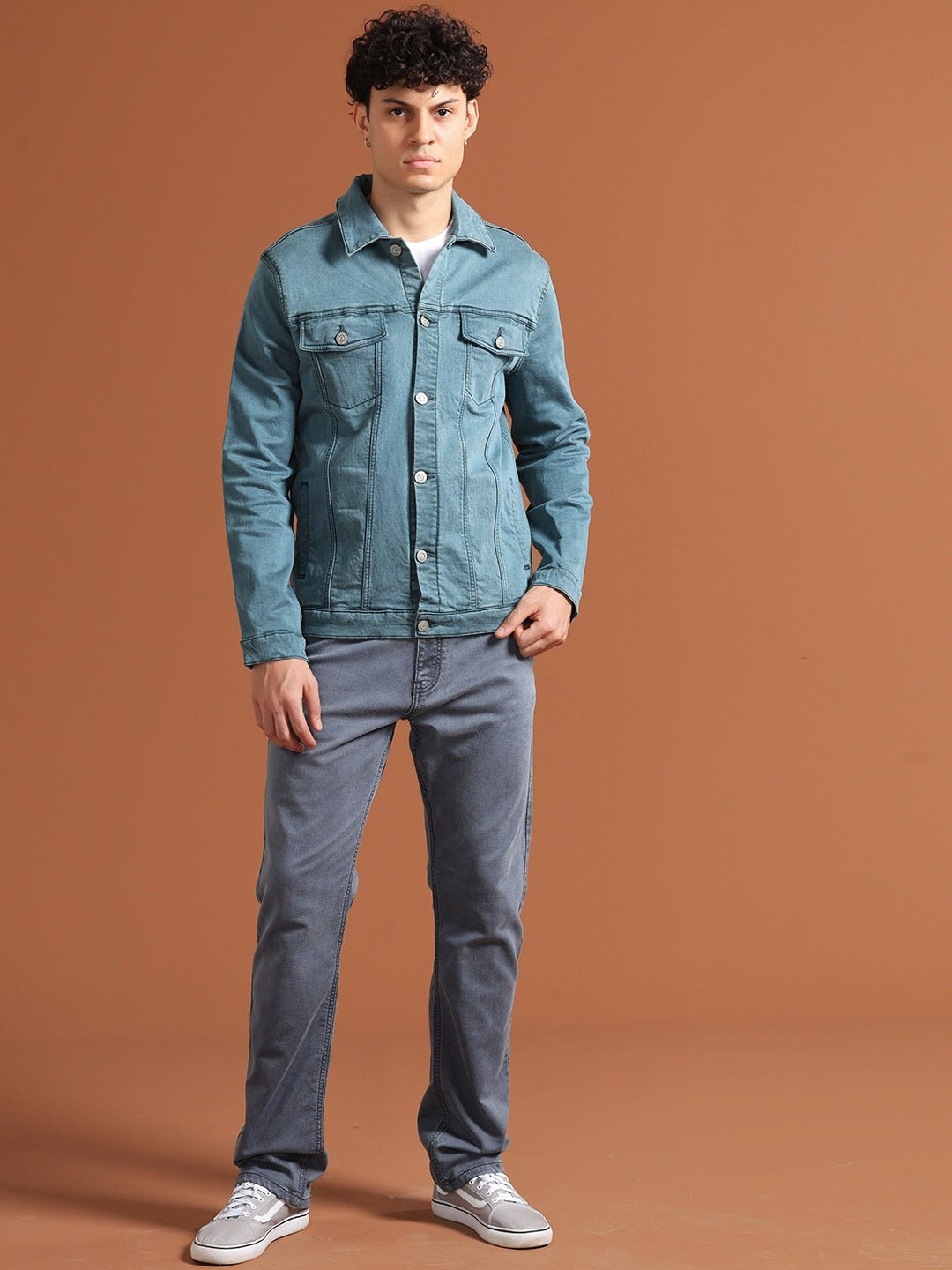 Men Solid Long Sleeves Denim Jacket – Comfortable, Durable Outerwear for Pakistani Weather | PARINDA