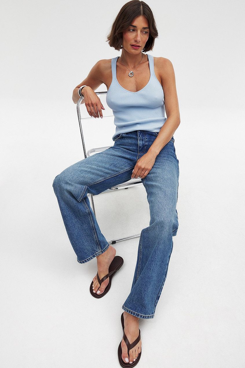 Women Mid Waist Straight Jeans – Classic Straight-Leg Denim for Daily Style in Pakistan | PRINDA