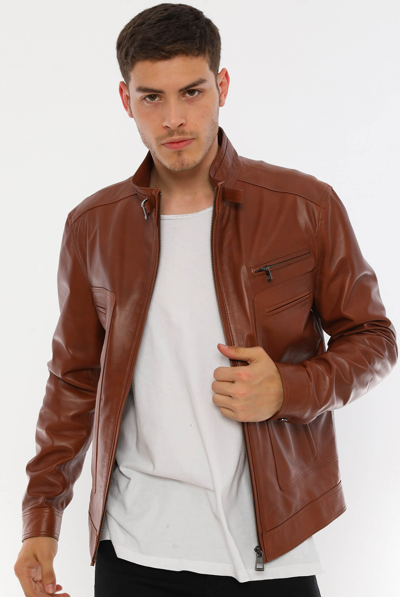 Pedro Tan Leather Jacket For Men
