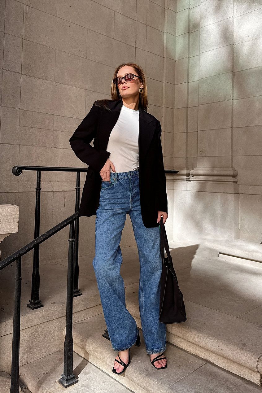 Women Mid Waist Straight Jeans – Classic Straight-Leg Denim for Daily Style in Pakistan | PRINDA