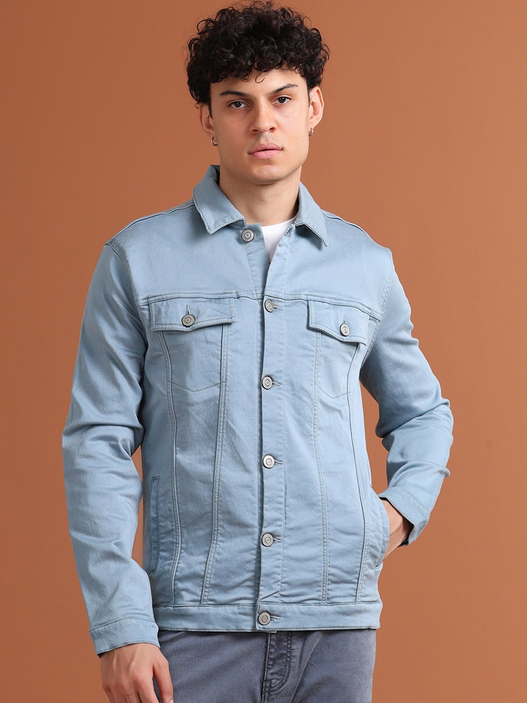Men Solid Long Sleeves Denim Jacket – Premium Cotton Outerwear for Pakistan’s Urban Style | PARINDA