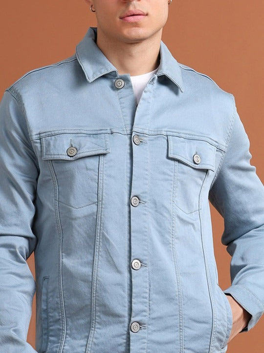 Men Solid Long Sleeves Denim Jacket – Premium Cotton Outerwear for Pakistan’s Urban Style | PARINDA