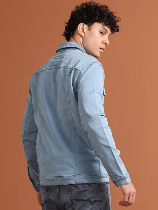 Men Solid Long Sleeves Denim Jacket – Premium Cotton Outerwear for Pakistan’s Urban Style | PARINDA