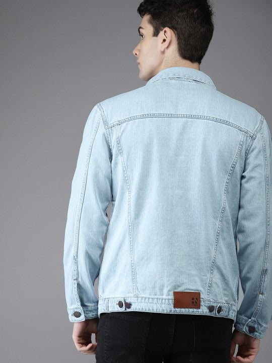 Men Solid Denim Jacket – Classic Outerwear for Pakistani Street Style | PARINDA
