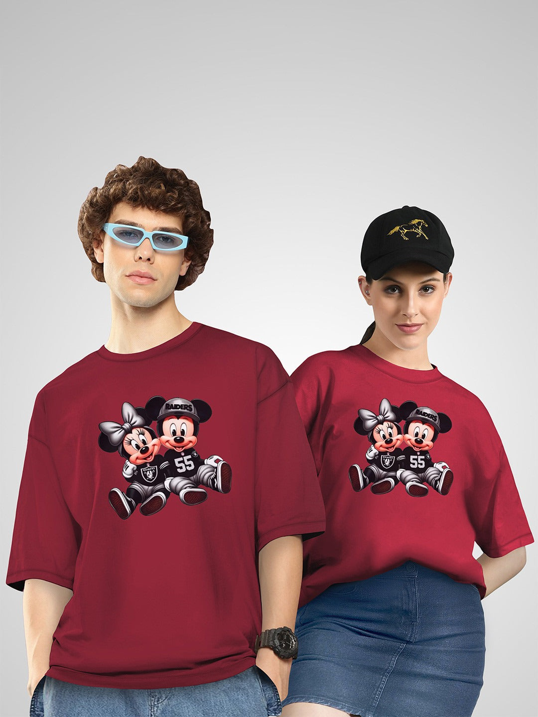 Unisex Twistform Twinny Zone Pack of 2 RaidersMM Printed Cotton Oversized T-Shirts in Pakistan | PRINDA
