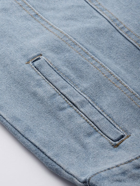 Men Blue Cotton Denim Jacket – Breathable, Stylish Outerwear for All Pakistani Seasons | PARINDA