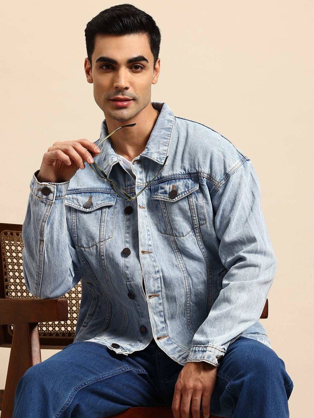 Men Pure Cotton Denim Jacket – Lightweight, Breathable Outerwear for Pakistani Seasons | PARINDA