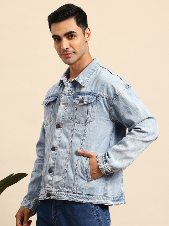 Men Pure Cotton Denim Jacket – Lightweight, Breathable Outerwear for Pakistani Seasons | PARINDA