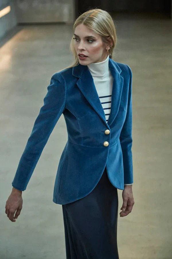 PRINDA Petroleum Velvet Blazer Pierre