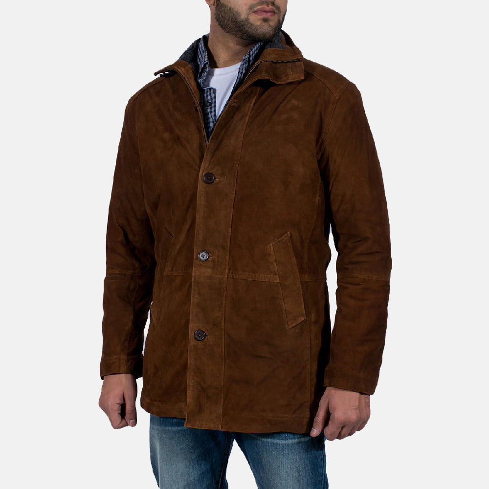 PRINDA Sheriff Brown Suede Leather Jacket