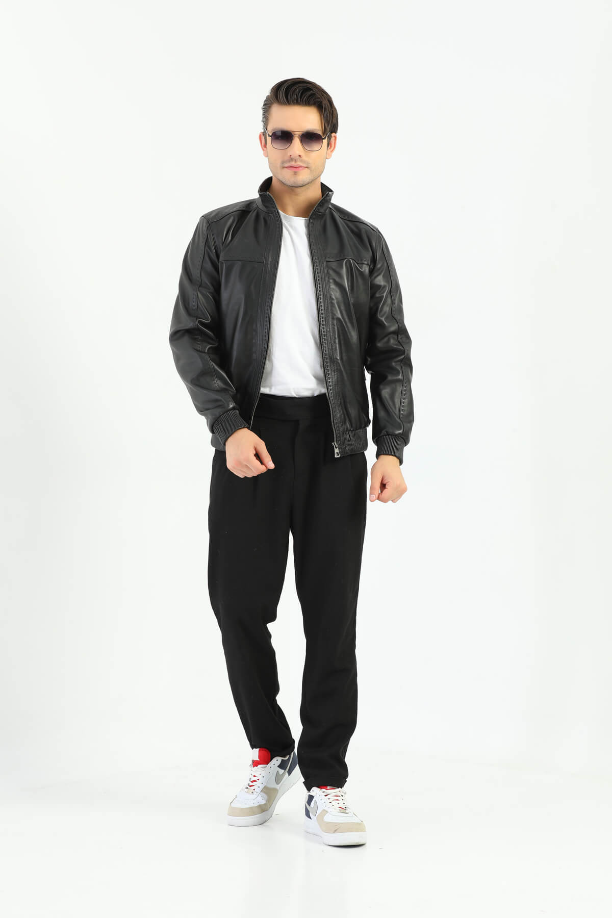 PRINDA Roslin Black Leather Jacket For Men's