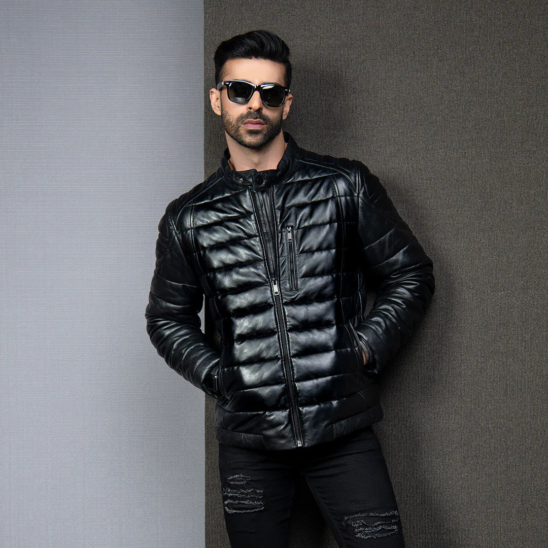 Puffer Genuine Men's Leather Jacket