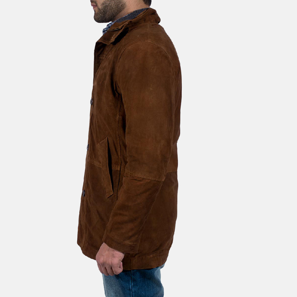 PRINDA Sheriff Brown Suede Leather Jacket