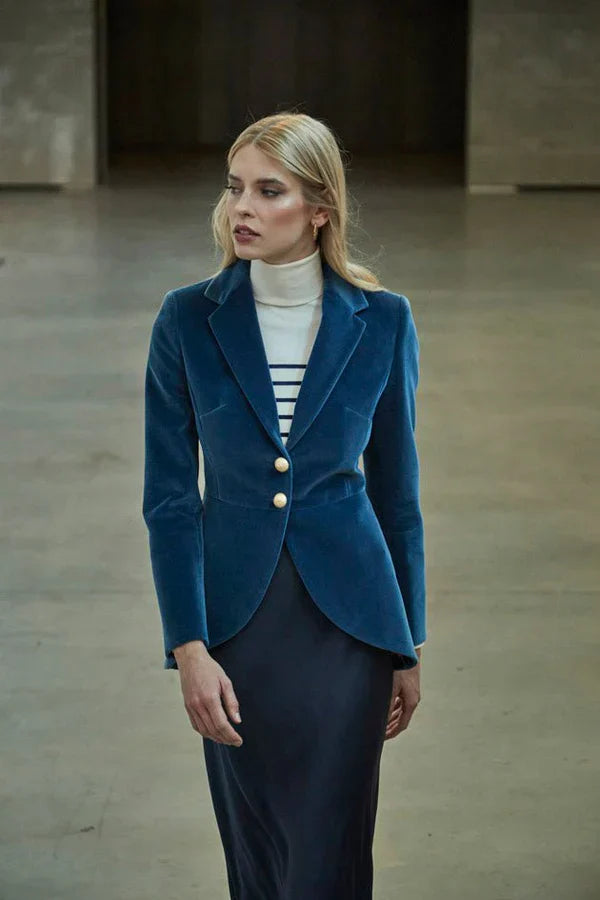 PRINDA Petroleum Velvet Blazer Pierre