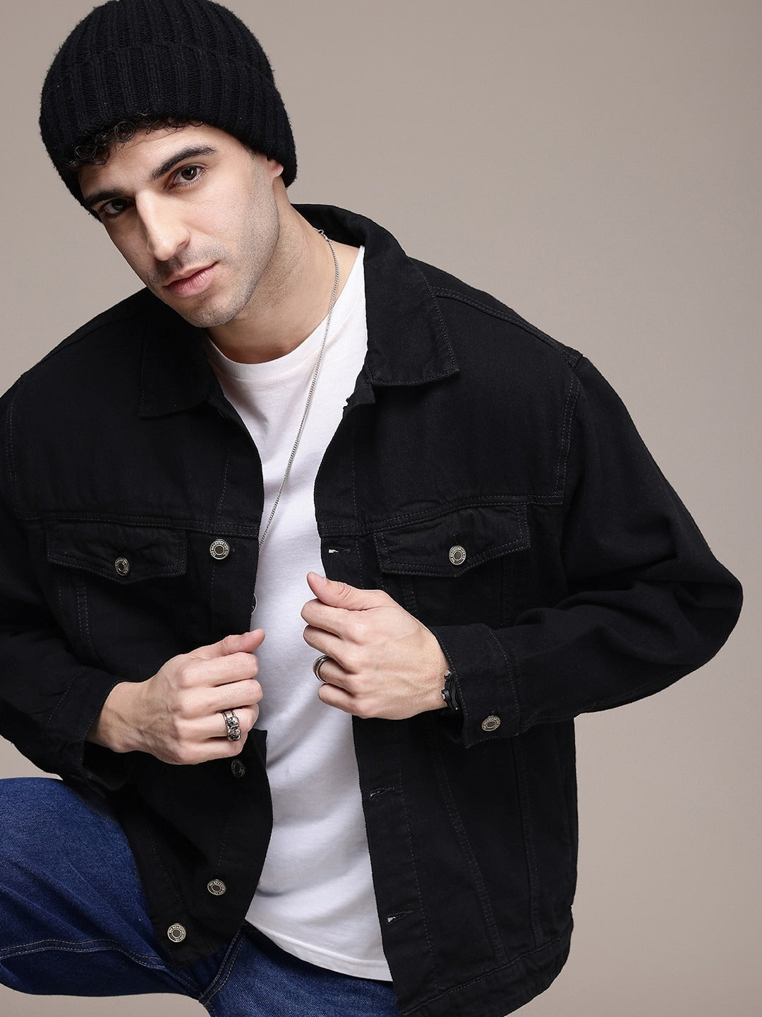 The Life Co. Oversized Trucker Pure Cotton Denim Jacket – Stylish Streetwear for Men in Pakistan | PARINDA