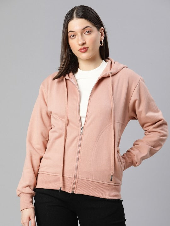 Women Black Solid Training Hooded Rapid-Dry Zipper — Lightweight Athletic Zip Hoodie | PRINDA Pakistan